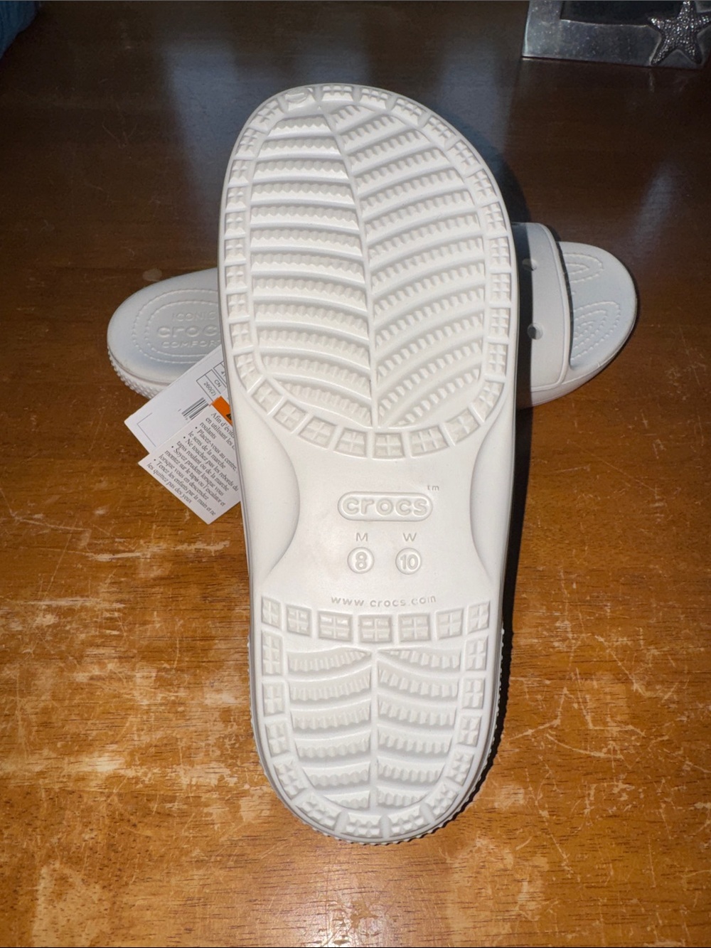 Crocs White Slides Size 10 NWT - Picture 4 of 4